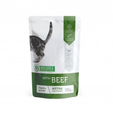 Nature's Protection Kitten Healthy Growth with Beef влажный корм с говядиной для котят 100 г*12шт