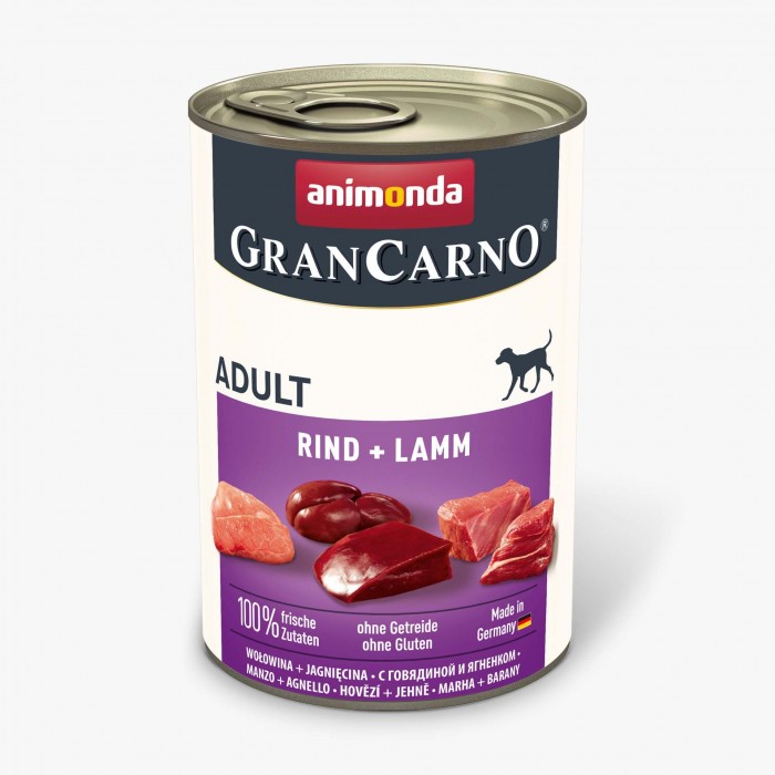 Animonda GranCarno Adult Beef + Lamb вологий корм з яловичиною та ягням для собак 400 г