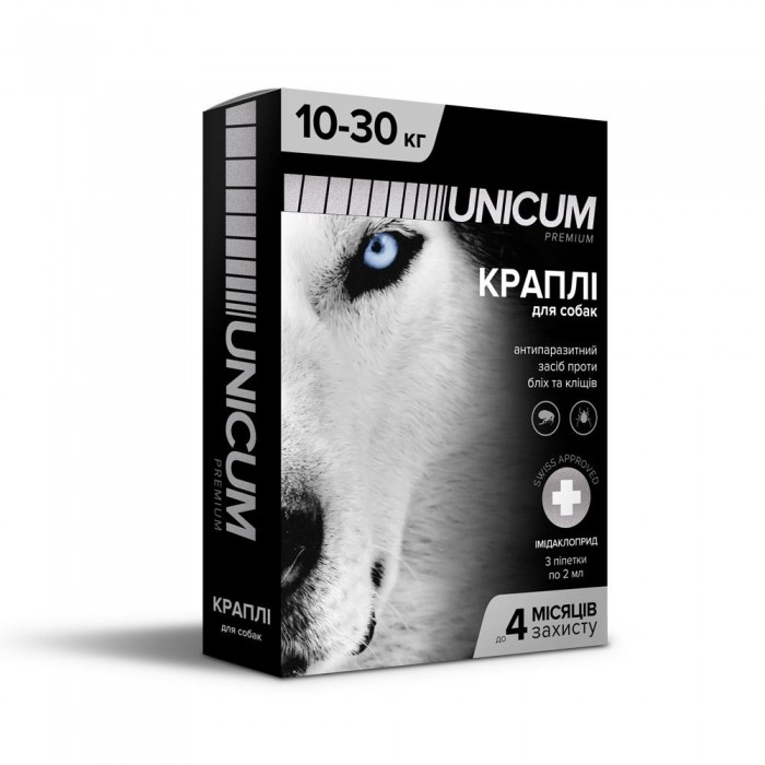 Unicum PREMIUM краплі від бліх та кліщів для собак 10-30 кг.