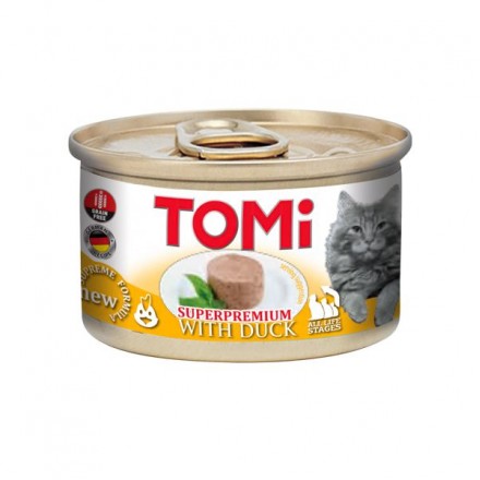 TOMI DUCK мясной мусс с уткой  для котов 85г*12шт