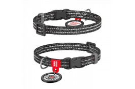 Collar WAUDOG Re-cotton светоотражающий ошейник с QR паспортом для котов и собак (серый) XS