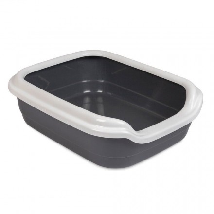 Comfort M туалет для кошек с бортиком серый 41х30х13,5 см