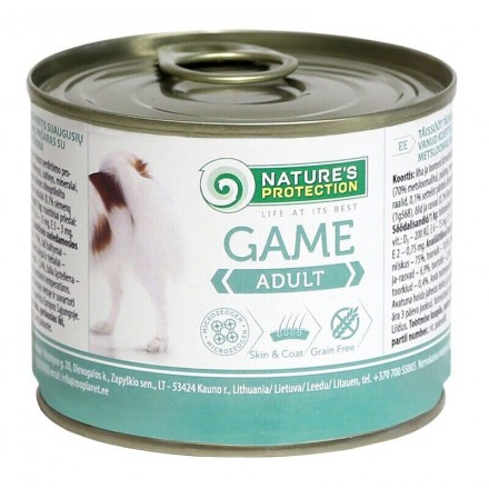 Nature's Protection Adult Game влажный корм для собак всех пород с дичью 200 г* 6шт.