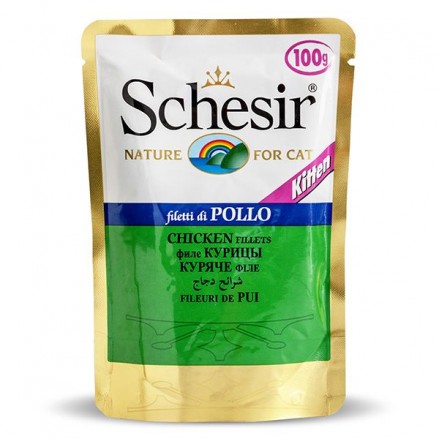 Schesir Kitten Chicken Fillet вологий корм для кошенят з куркою в желе 100 г