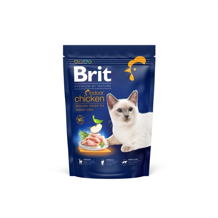 Brit Premium by Nature Cat Indoor 800 г (для кішок які живуть в приміщенні, з куркою)