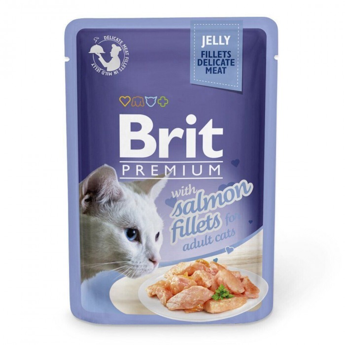 Brit Premium Cat pouch філе лосося в желе 85г*24шт