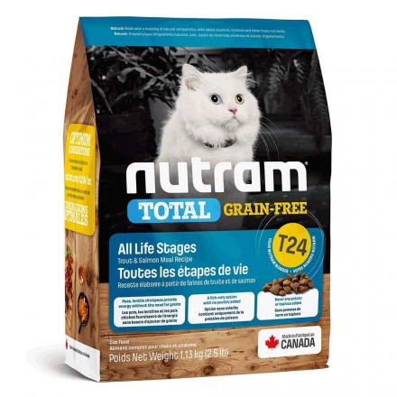 NUTRAM T24 TOTAL GF сухой корм для котов с лососем и форелью 1,13 кг