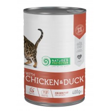 Nature's Protection with Chicken & Duck вологий корм з куркою і качкою для стерилізованих котів 400 г*6шт.