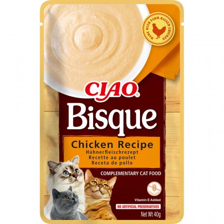 INABA CIAO Bisque влажный корм для котов пюре из курицы 40 г