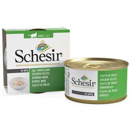 Schesir Chicken Fillets вологий корм для дорослих котів з куркою в желе 85 г
