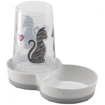 MODERNA TASTY CATS IN LOVE Автокормушка/Автопоилка (белая) 1,5 л