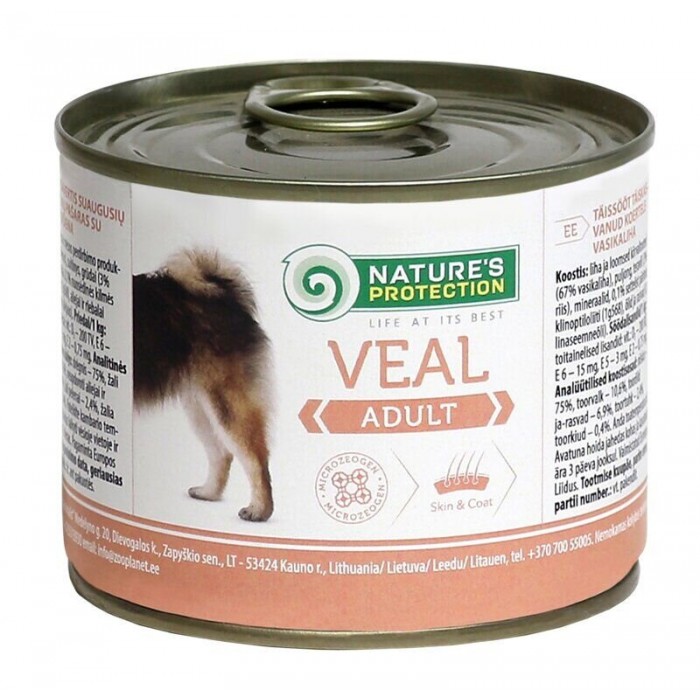 Nature's Protection Adult Veal вологий корм для собак із телятиною 200 г*6шт.