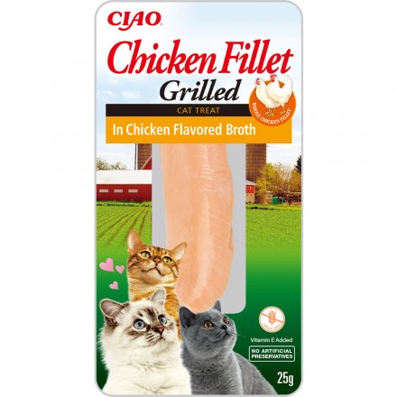 INABA Grilled для кошек с куриным филе на гриле в бульоне из курицы 25 г