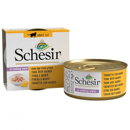 Schesir Tuna with Mango влажный корм для взрослых котов с тунцом и манго в соусе75 г
