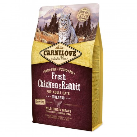 Carnilove Fresh Chicken and Rabbit Gourmand for Adult cats с курицей и кроликом для кошек 2 kg