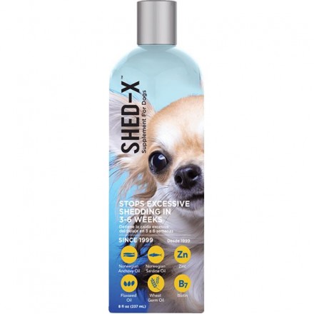 SynergyLabs Shed-X Dog добавка для уменьшения линьки и улучшения качества шерсти у собак 237 мл