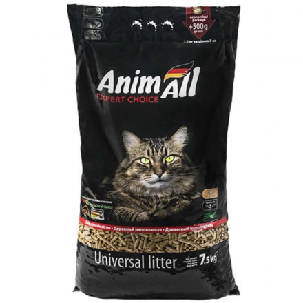 AnimAll деревний наповнювач для котів без аромату 7,5 кг