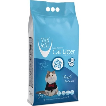VanCat Fresh бентонитовый наполнитель для котов с ароматом свежести 5 кг