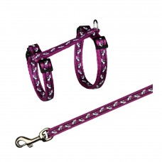 Trixie шлея с поводком для кошек с котиками (цвета в ассортименте)