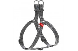 Collar WAUDOG Re-cotton светоотражающая шлея с QR паспортом для собак (серая) S