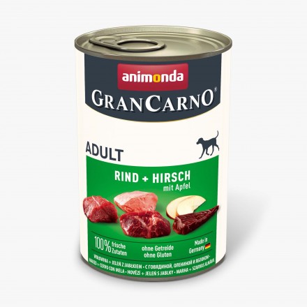 Animonda GranCarno Adult Beef + Deer with Apple вологий корм з яловичиною, олениною та яблуком для собак 400 г