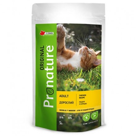 Pronature Original Cat Adult Chicken сухий корм для дорослих котів з куркою 0,34 кг