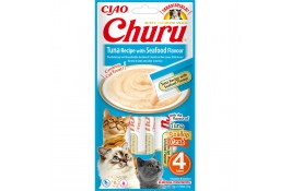 INABA Churu для кошек сливочный мусс с тунцом и морепродуктами 4 шт*14 г