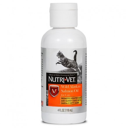 Nutri-Vet Wild Alaskan Salmon Oil масло лосося для кожи и шерсти кошек 118 мл