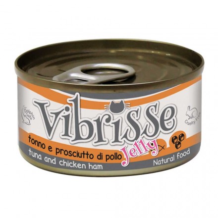 VIBRISSE JELLY вологий корм для кішок з тунцем та шинкою в желе 70 г