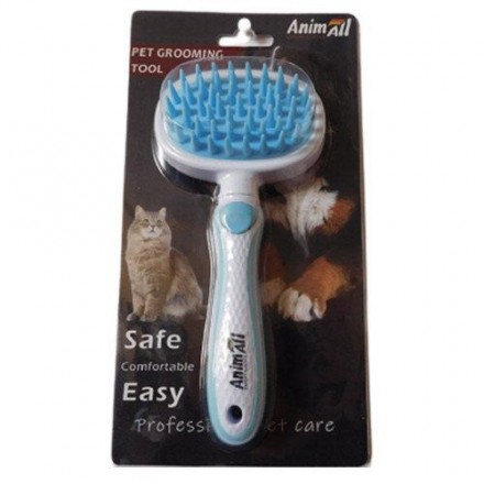 AnimAll Groom силиконовая расческа для животных (голубая)