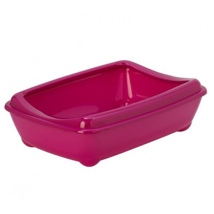 Moderna туалет для кошек с бортиком (ярко-розовый) 50х38х14 см