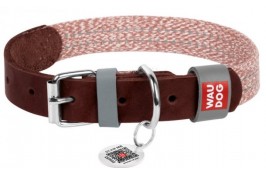 Collar WAUDOG Classic нашийник для собак зі шкіри та бавовни (коричневий) S