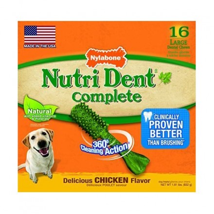 Nylabone Nutri Dent Chicken Large лакомство со вкусом курицы для собак крупных пород 16шт/уп (11см)