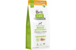 Brit Care Dog Sustainable Adult Medium Breed для средних пород с курицей и насекомыми 12+2 кг