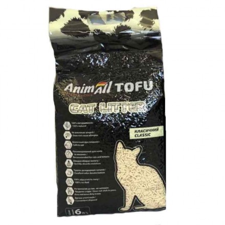 AnimAll Tofu Classic соевый наполнитель для кошек без аромата 6 л