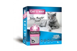 CAT'S WAY бентонитовый наполнитель для кошек с ароматом детской присыпки 6 л