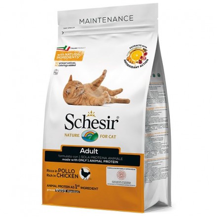 SCHESIR CAT ADULT CHICKEN сухой корм для котов от 1 до 7 лет с курицей 1,5 кг