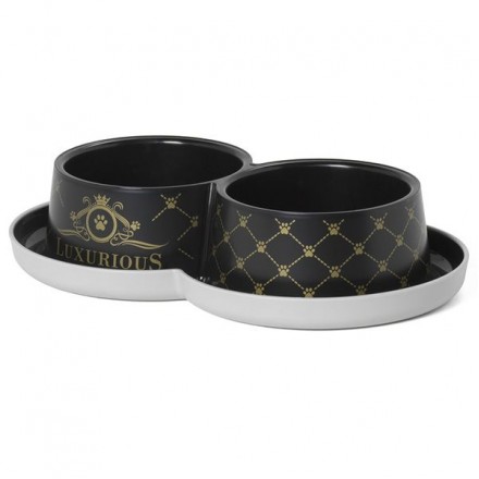 Moderna Double Trendy Dinner Luxurious двойная миска для котов (чорная) 2х350 мл