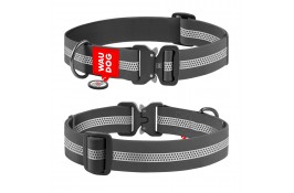 Collar WAUDOG Waterproof ошейник с QR паспортом и металической фурнитурой для собак М