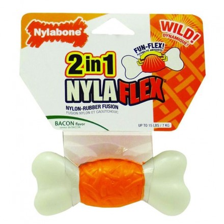Nylabone Nyla Flex Weave Bone Regular игрушка для собак мини пород с ароматом бекона 10см