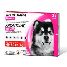 Frontline Tri-Act краплі від бліх, кліщів та комарів для собак від 40 до 60 кг (3 піпетки по 6 мл)