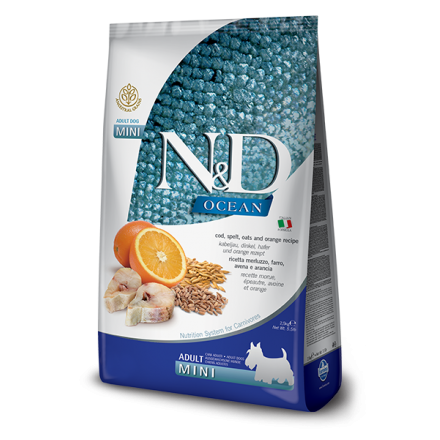 Farmina N&D Low Grain Ocean Adult сухий корм для собак середніх та великих порід з тріскою та апельсином 12 кг
