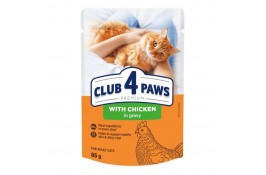 Club 4 Paws Premium влажный корм для кошек с курицей в соусе 85г*24шт