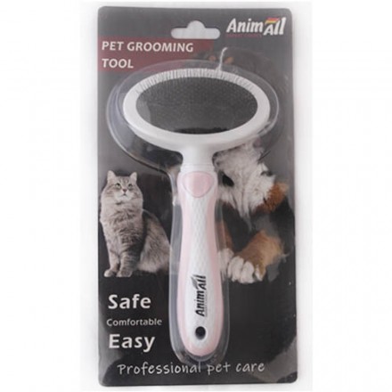 AnimAll Groom пуходерка для тварин розмір М (рожева)