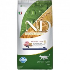 Farmina N&D низькозерновий сухий корм для дорослих котів з ягням та чорницею 0,3 кг