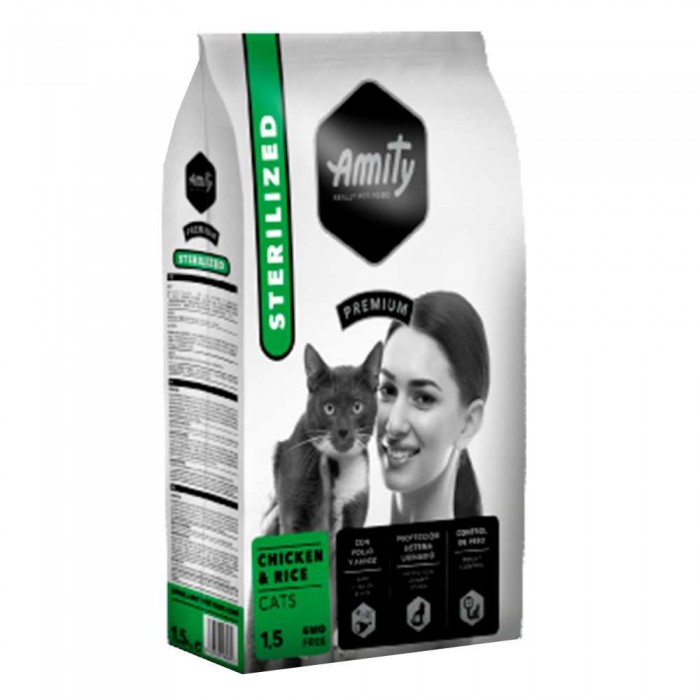 Amity Sterilized Chicken & Rice сухой корм для стерилизованных кошек с курицей и рисом 1,5 кг