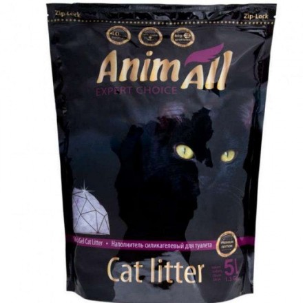 AnimAll Premium "Кристали аметиста" силікагелевий наповнювач для котів з квітковим ароматом 5 л