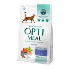 Optimeal Adult Cat Sterilised Salmon сухий корм для котів з лососем 0,7 кг