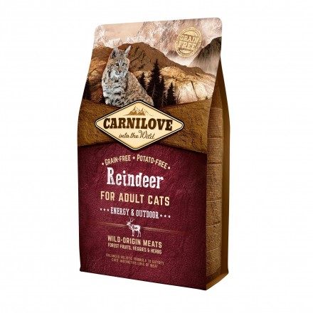Carnilove Cat Energy and Outdoor з олениною та кабаном для активних котів 2 kg