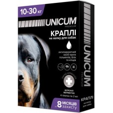 Unicum COMPLEX краплі від бліх, кліщів та гельмінтів на холку для собак 10-30 кг